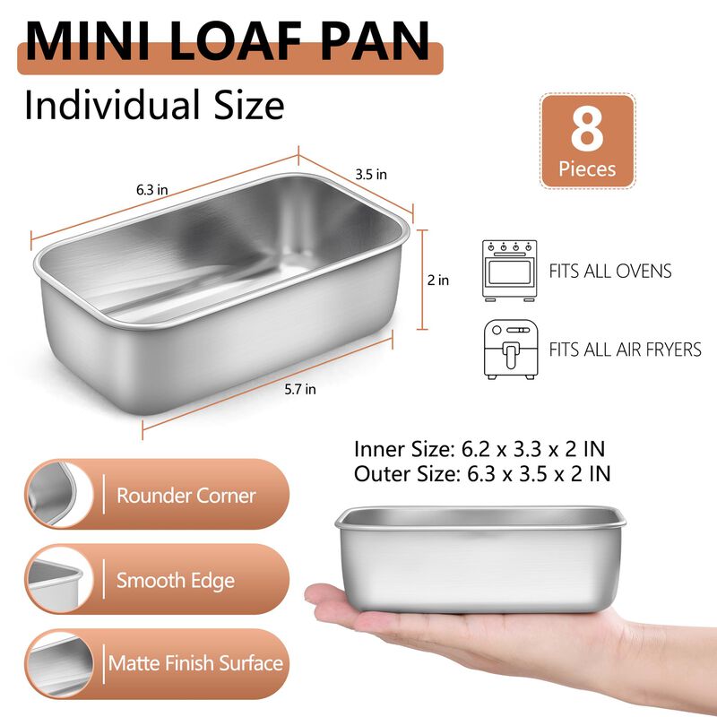 Molde Para Hornear Lianyu - Pack de 8 (16x9 cm,... image number null