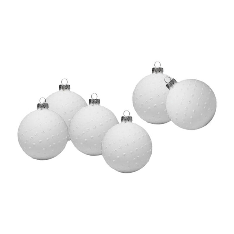 Set De 6 Esferas Navide&ntilde;as Blanco Y Plata 8 Cm ... image number null