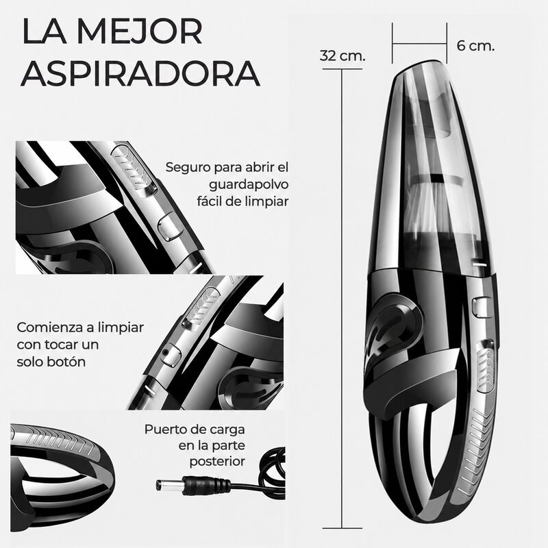 Aspiradora De Mano Port&aacute;til Para Auto Y Hogar, ... image number null