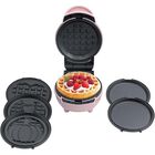 Waflera Mini Masterchef MK-MM-7SET con Platos Intercambiables Para Wafles de figuras y Hotcakes Rosa
