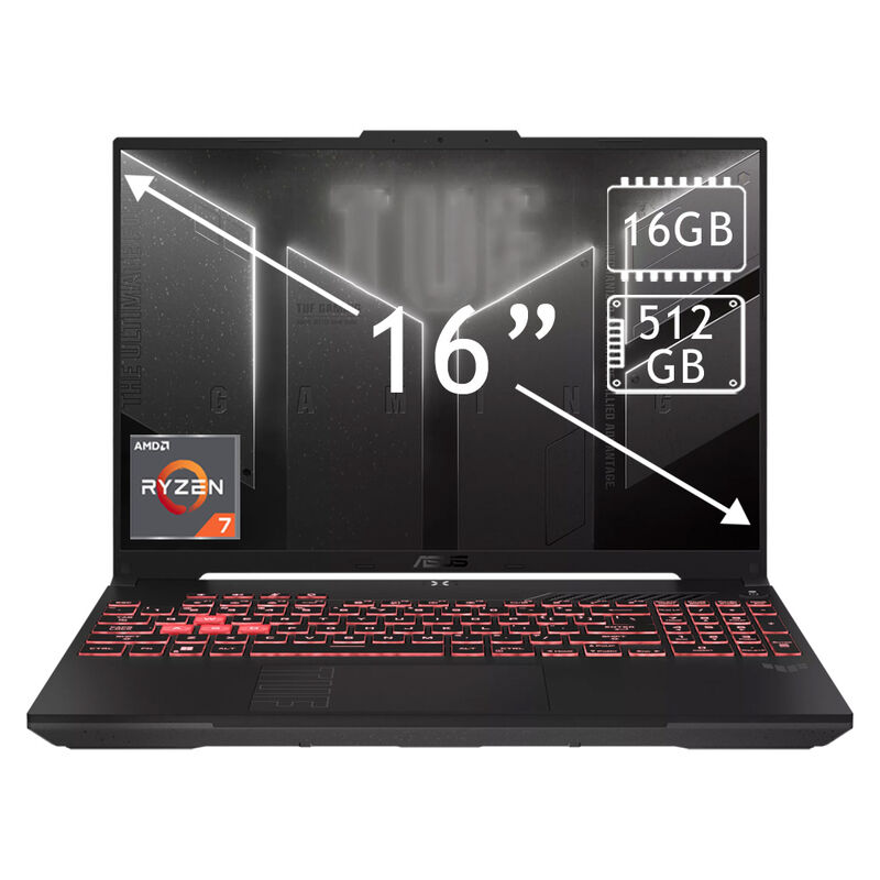 Laptop Asus Tuf 16" Gaming Geforce Rtx 4050 Ryz... image number null