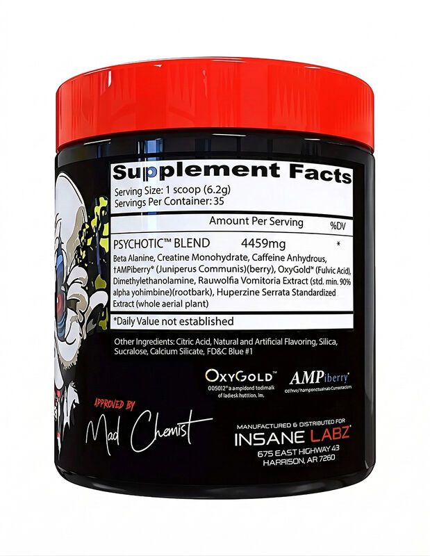 INSANE LABZ PSYCHOTIC 35 SERV FRUIT PUNCH image number null