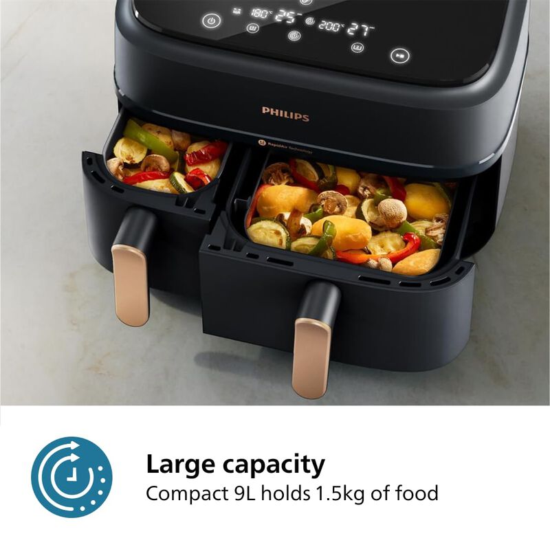 Freidora Philips Serie 3000 Con Doble Cesta, 9,... image number null