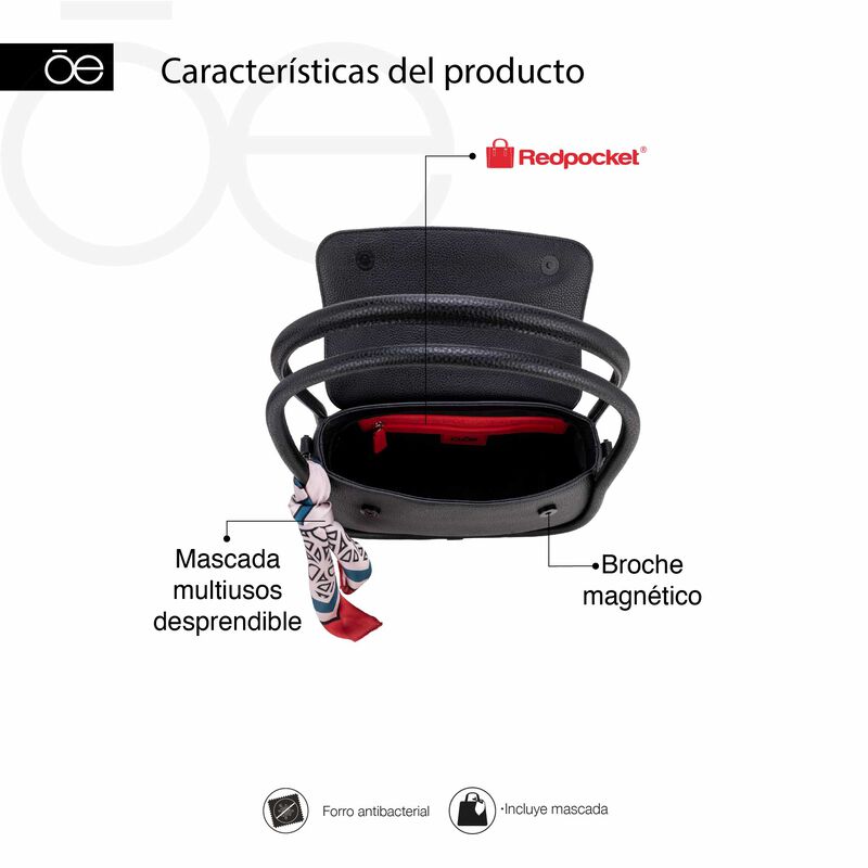 Lady Bag Chica Con Mascada Color Rojo image number null