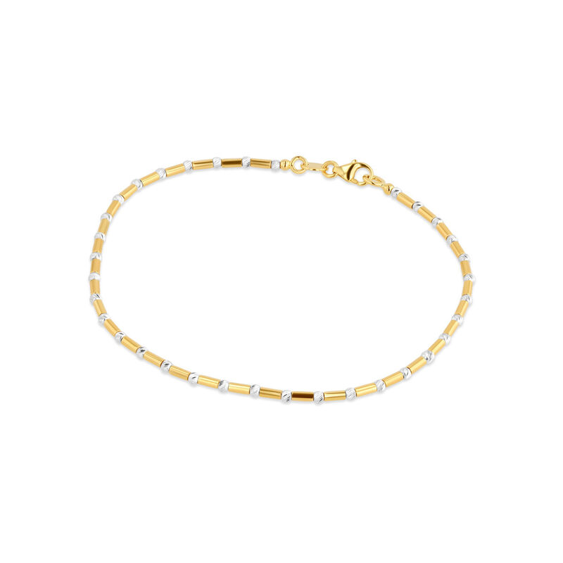 Pulsera De Oro Amarillo Y Blanco 14k 19 Cm | Bi... image number null