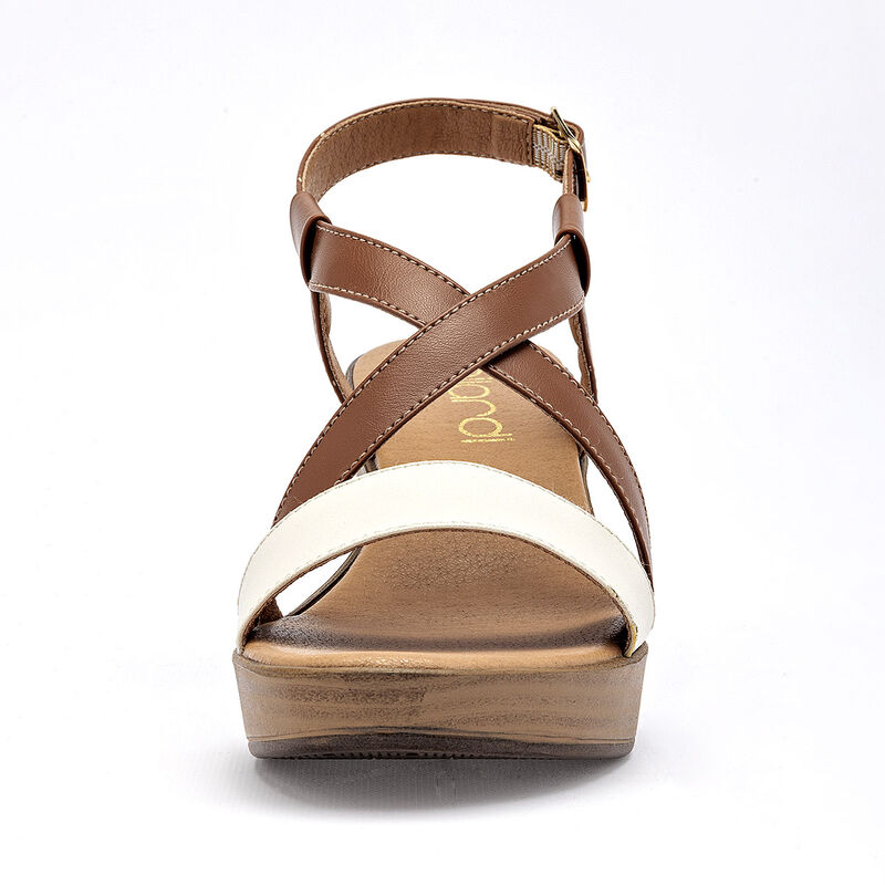 Gilardi zapatilla abierta para mujer camel latt... image number null