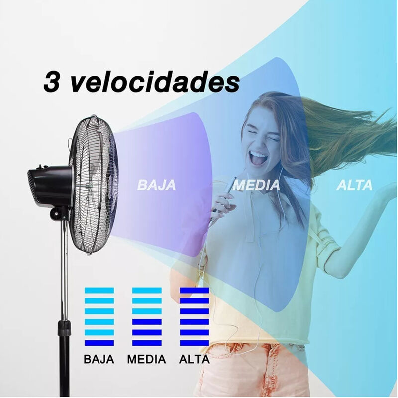 Ventilador de Pedestal 18" MYTEK 3357 3 Velocid... image number null