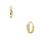 Arracadas De Oro Amarillo 14k Con Zirconias (8mm Aprox.)