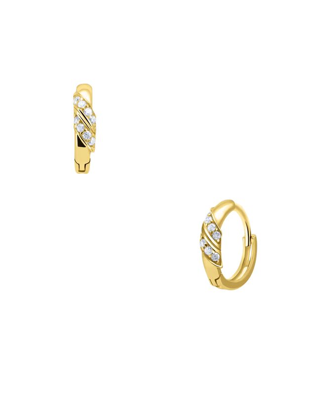 Arracadas De Oro Amarillo 14k Con Zirconias (8m... image number null