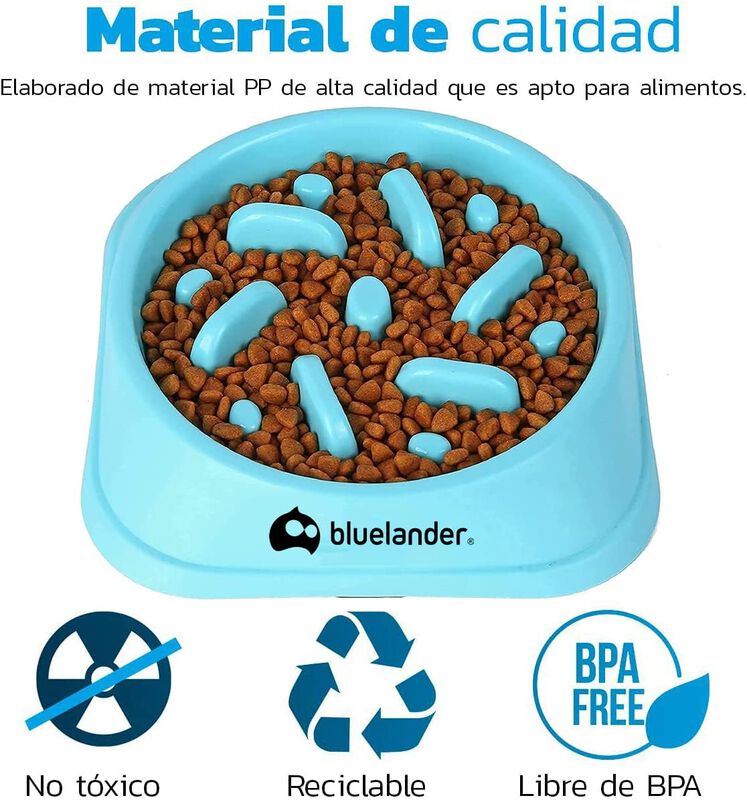 Plato de Alimentación Lenta Azul para Mascotas ... image number null