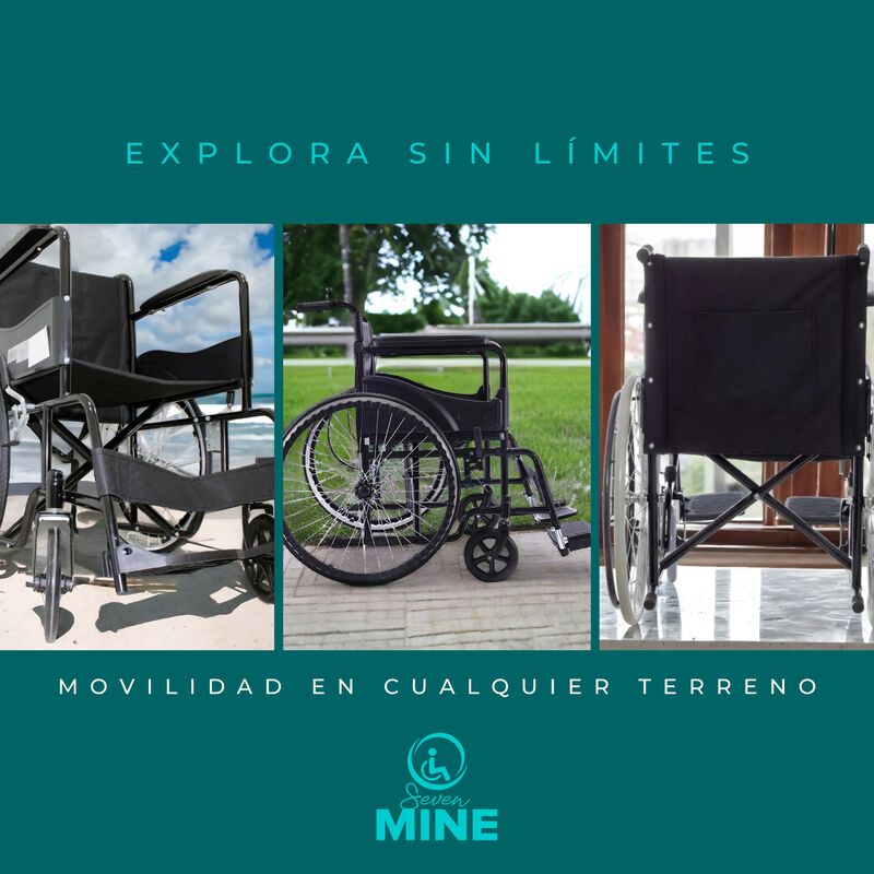 Silla de Ruedas Todo Terreno Plegable con Cintu... image number null