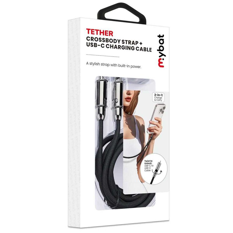 Cable Datos Correa Mybat 2en1 Usb-c A Usb-c 60w... image number null