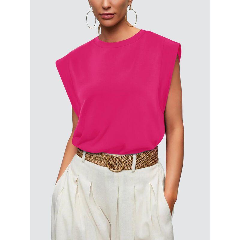 Camiseta Wiholl Sin Mangas Rosa Intenso - Estil... image number null