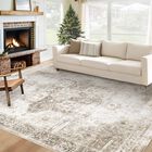 Alfombra De &Aacute;rea Vecarf 183 X 274 Cm Lavable Boho Color Topo
