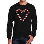 Sudadera De Cuello Redondo Word Art Para Hombre - Bastones de Caramelo - Negro