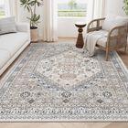 Alfombra Zesthome, Ultrafina Y Lavable, 150 X 210 Cm, Color Beige