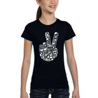 Camiseta Word Art Para Ni&ntilde;a - Dedos de Paz Musicales - Negro