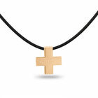 Dije Cruz Oro Amarillo 14k Con Caucho 15 Mm | Bizzarro