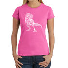 Camiseta Word Art Para Mujer - Dinosaurios- Rosa
