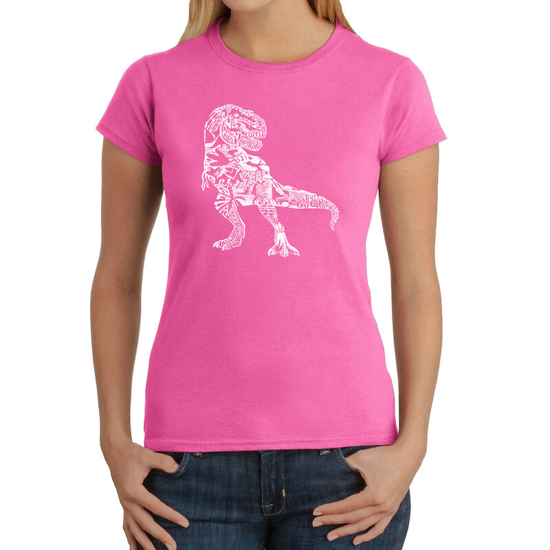 Camiseta Word Art Para Mujer - Dinosaurios- Ros... image number null