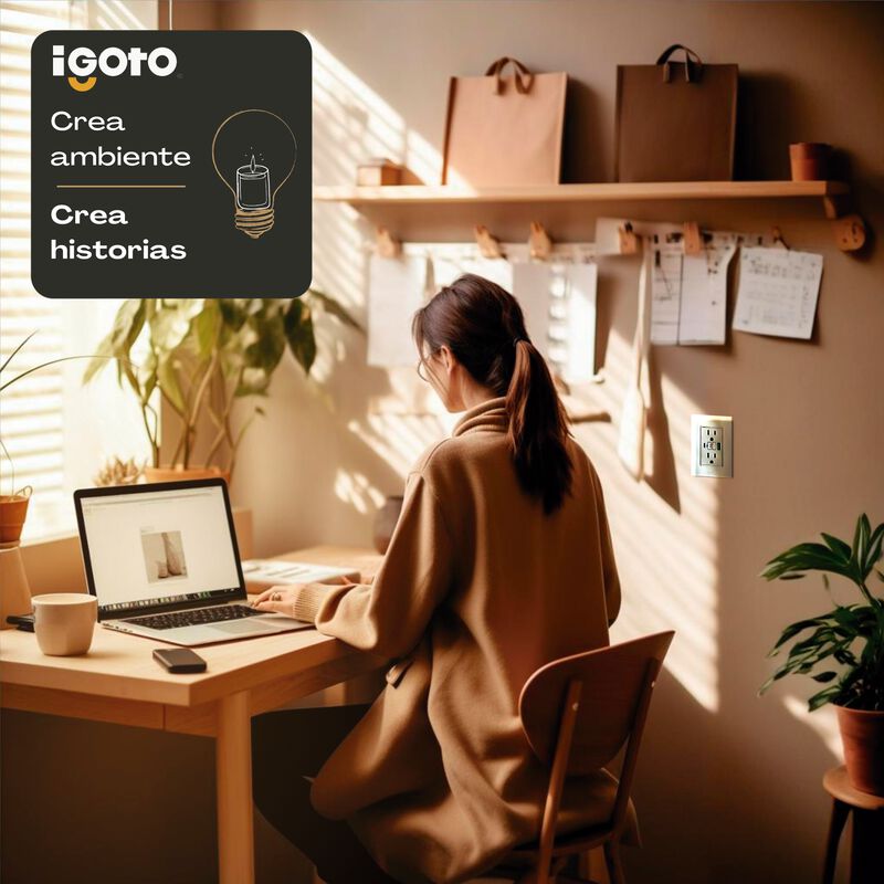 Placa con Contacto Duplex + USB+ USBC Blanco iG... image number null