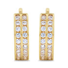 Arracadas De Oro Amarillo 10k Con Zirconias (12mm Aprox)