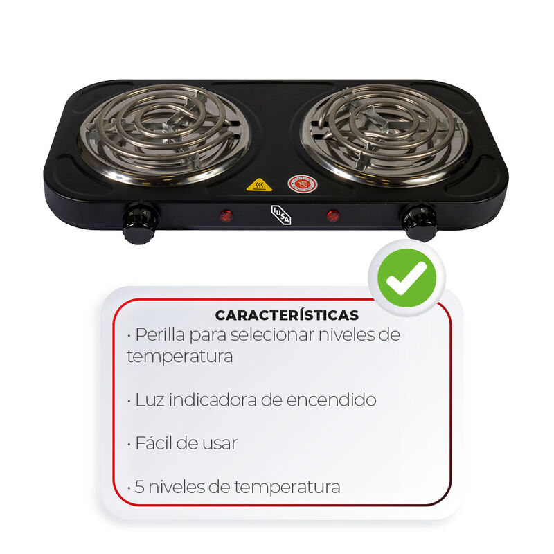 Parrilla El&eacute;ctrica IUSA, 2 Quemadores de Espira... image number null