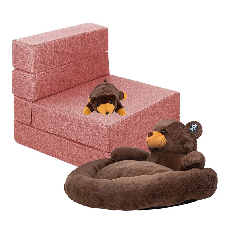 Sill&oacute;n Plegable Individual Rosa + Cama para Per... image number null