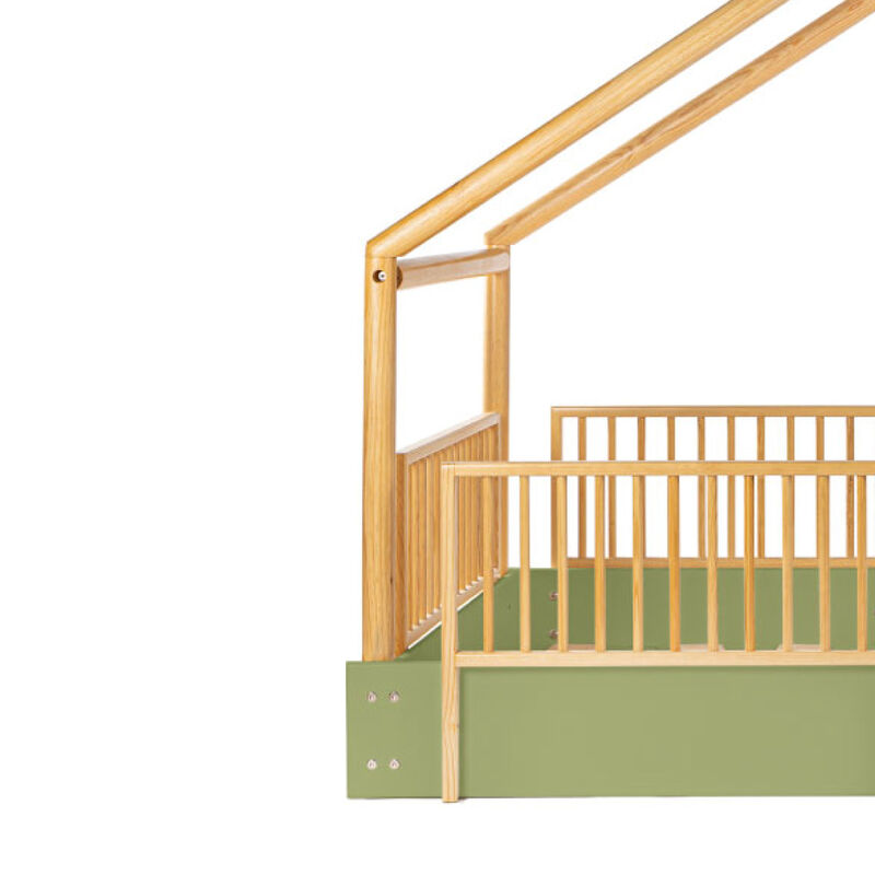 Cama Chalet Montessori de Madera con Barandales... image number null