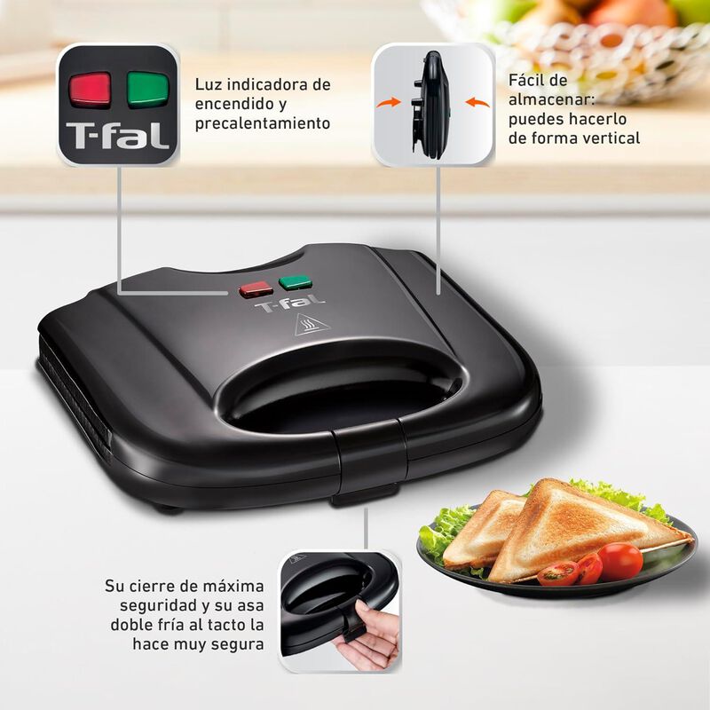 Sandwichera T-fal Sm2118mx Antiadherente Negro image number null