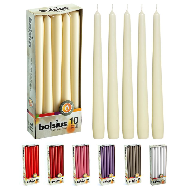 Velas C&oacute;nicas Bolsius, Color Marfil, 25 Cm, 10 ... image number null