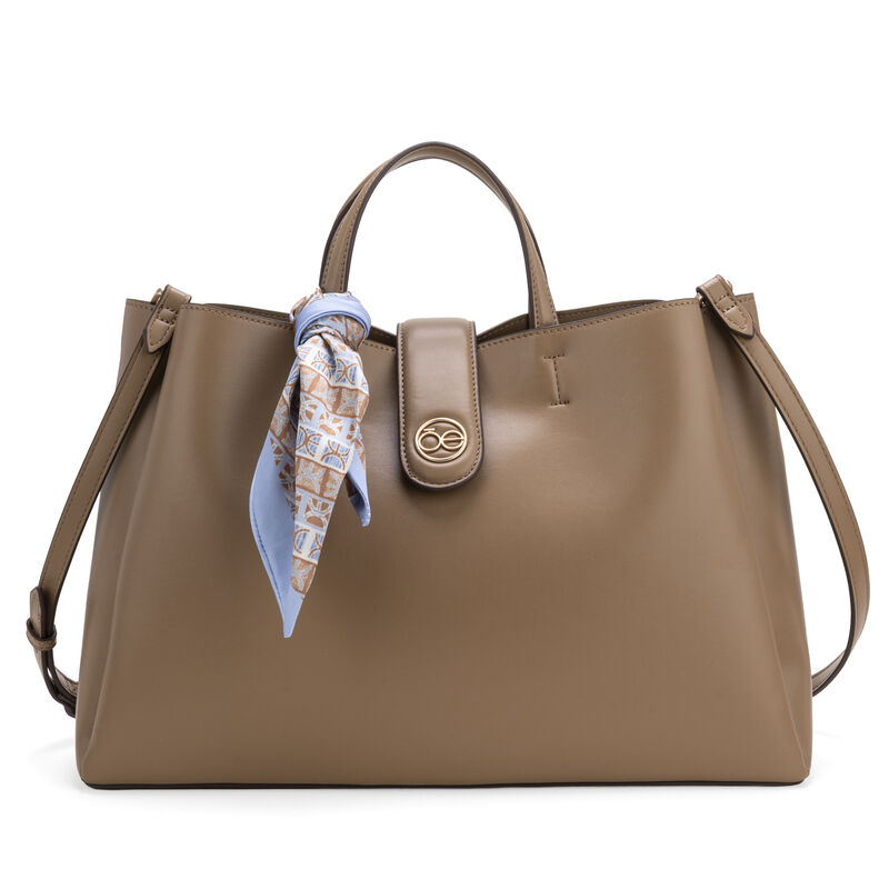 Bolsa Satchel Grande Con Mascada Color Camel image number null
