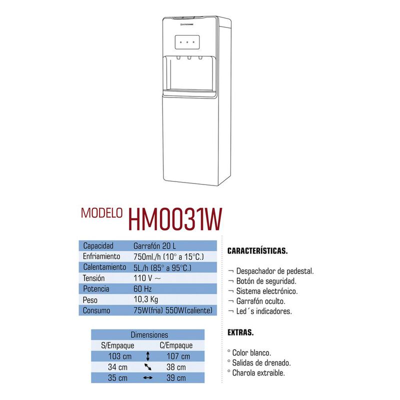 Dispensador De Agua Garraf&oacute;n Oculto Hypermark E... image number null