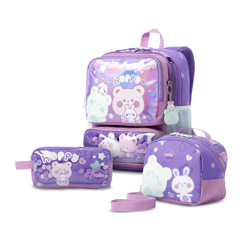 Kit Escolar Mochila Peque&ntilde;a, Lonchera Y Lapicer... image number null