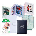 Paquete Fujifilm Instax Mini Link 2 Azul + Case + Álbum + Marcos + 20 fotos