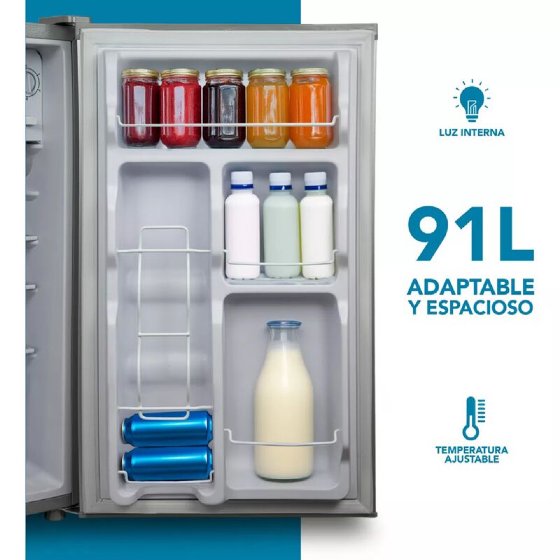 Frigobar Refrigerador Acero Inoxidable 91 Litro... image number null