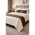 Colcha Waffle Color Hueso Estilo Hotel Individual