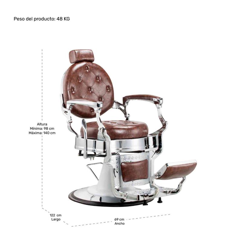 Sill&oacute;n G&oacute;tico Premium Barberia Lujo Robusto Pel... image number null