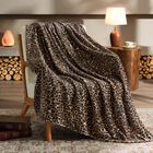 Manta Bedelite Twin 152 cm Leopardo Marr&oacute;n De Forro Polar