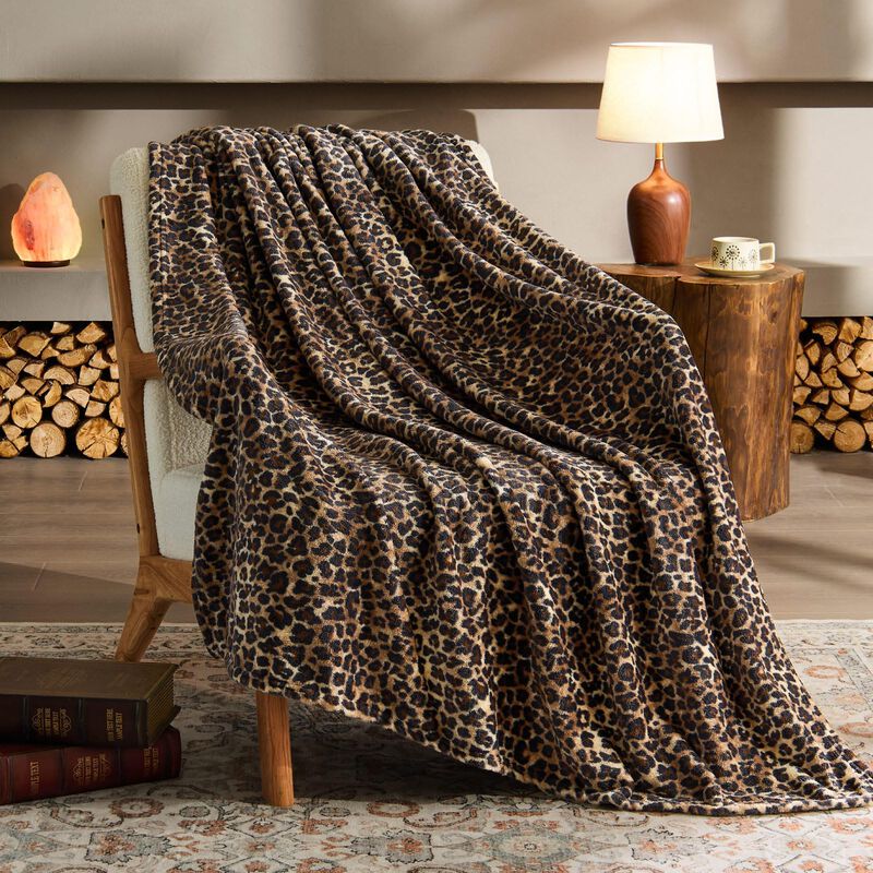Manta Bedelite Twin 152 cm Leopardo Marr&oacute;n De F... image number null