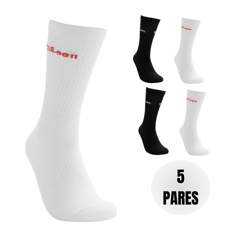 Wilson 5 Pares de Calcetas para Ni&ntilde;o, Color Bla... image number null