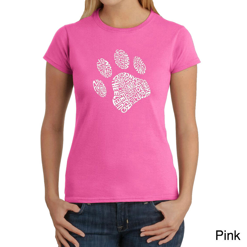 Camiseta Word Art Para Mujer - Huella de Perro-... image number null