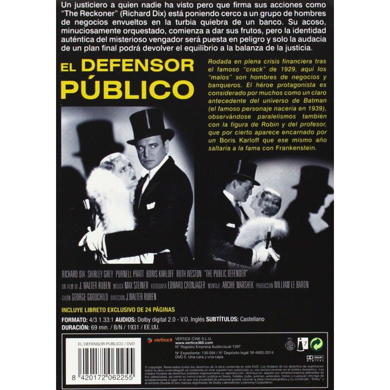 Cine Negro Rko: El Defensor P&uacute;blico (vos) (dvd.... image number null