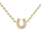 Gargantilla De Oro Amarillo 14k Con Zirconias De Herradura