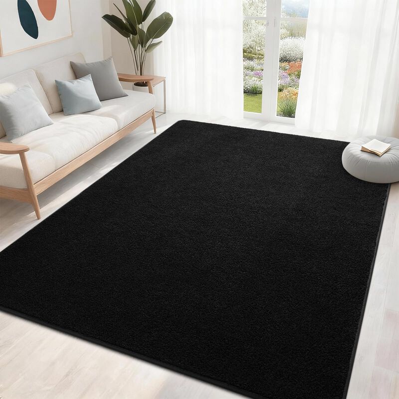 Alfombra De &Aacute;rea Woottpe 183 &times; 274 cm Negra Lav... image number null