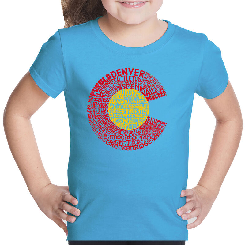 Camiseta Word Art Para Ni&ntilde;a - Colorado - Turque... image number null