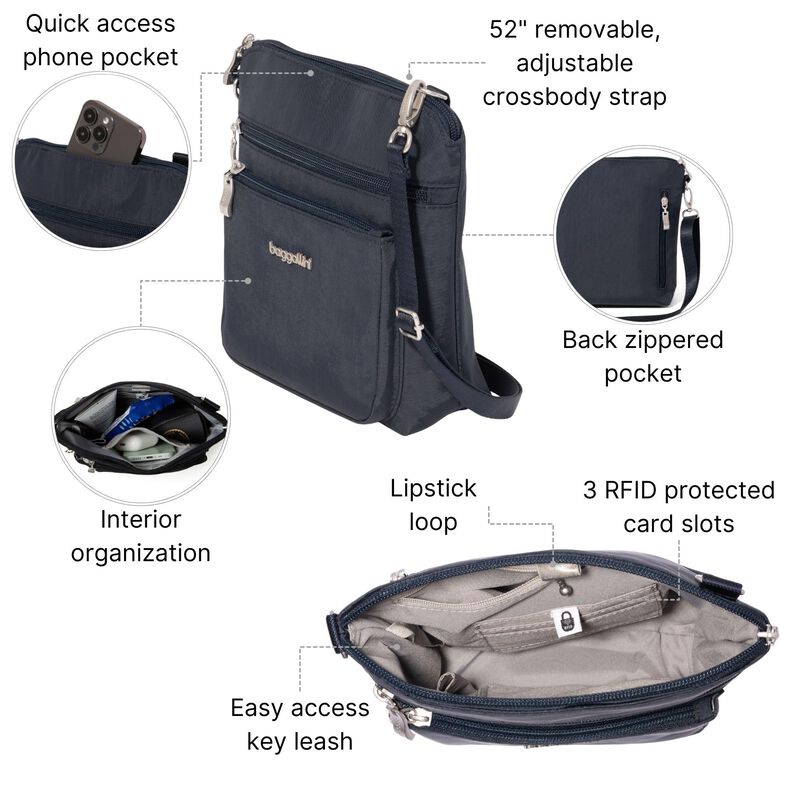Bolso Baggallini 21x21 Cm Rfid Resistente Al Ag... image number null