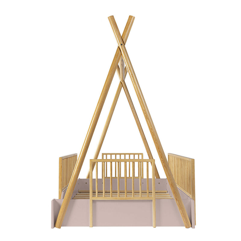 Cama Tipi Montessori de Madera con Barandales R... image number null