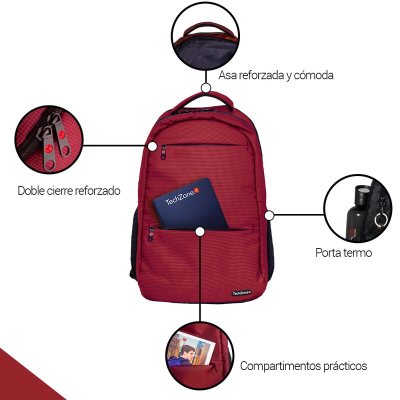 TechZone Warrior Mochila para laptop de 15.6 Pu... image number null
