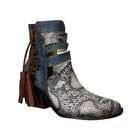 BOTINES DE MUJER CUTOUT MALABIS BOT-1023 COLOR MEZCLILLA CON TACON ALTO